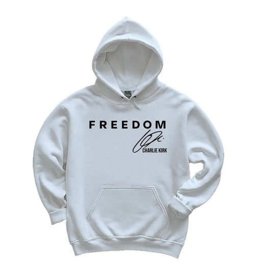 Charlie Kirk FreeDom Hoodie Patriotic Graphic Pullover Memorial Top Political Activism Apparel Unisex Streetwear USA Flag...