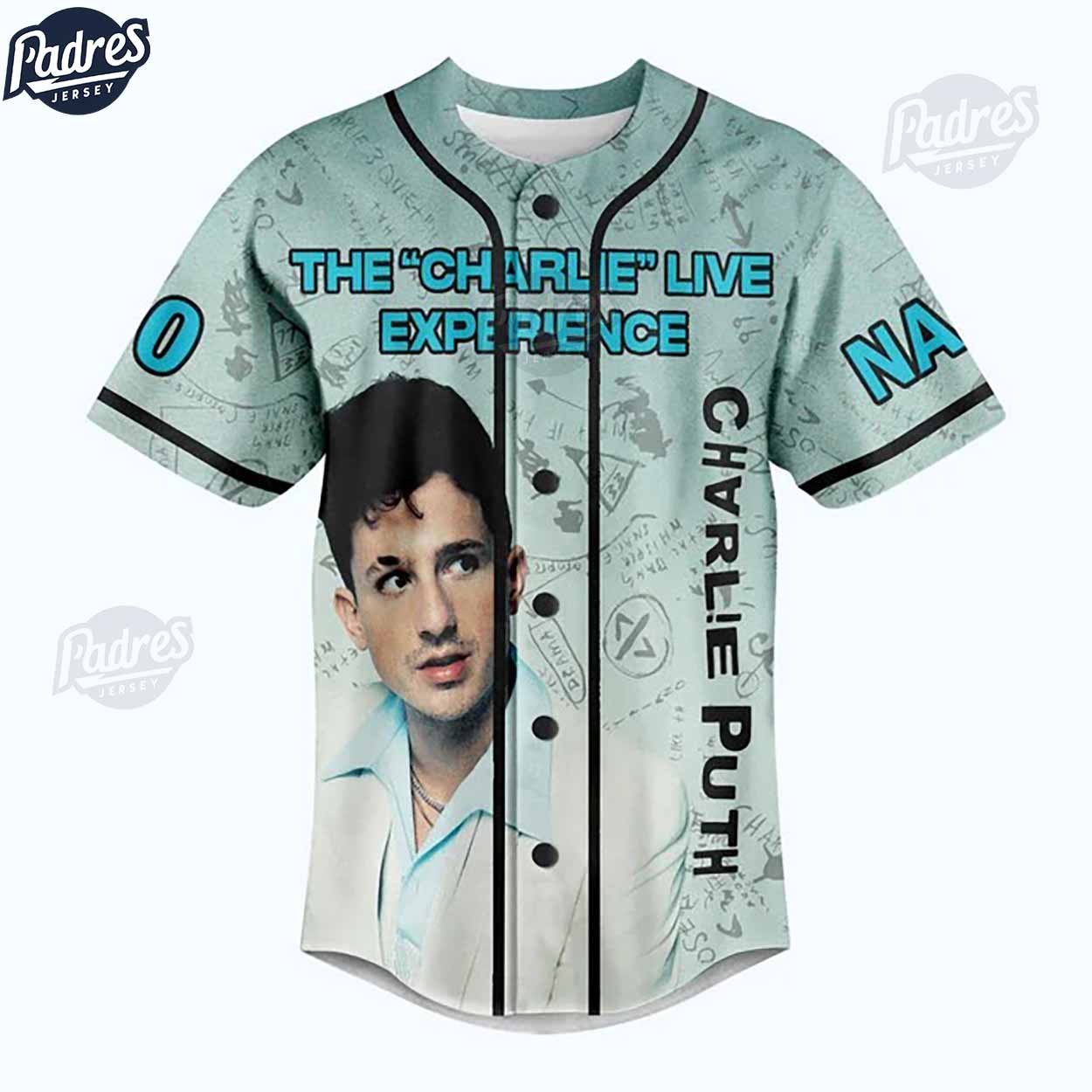 Charlie Puth The Charlie Live Experience Custom Baseball Jersey - Padres Jersey Oasis: Elevate Your Baseball... (Image 2)