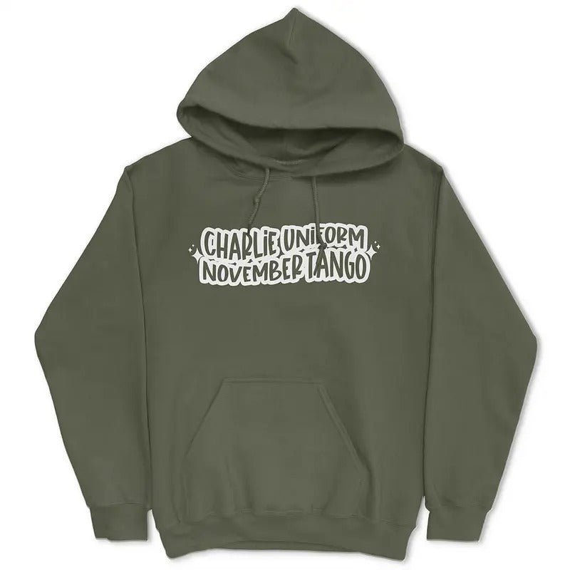 Charlie Uniform November Tango Hoodie - Women's Pullover Hoodie - Long Sleeve - Casual T-Shirts, Sweatshirt | WearSparks.com