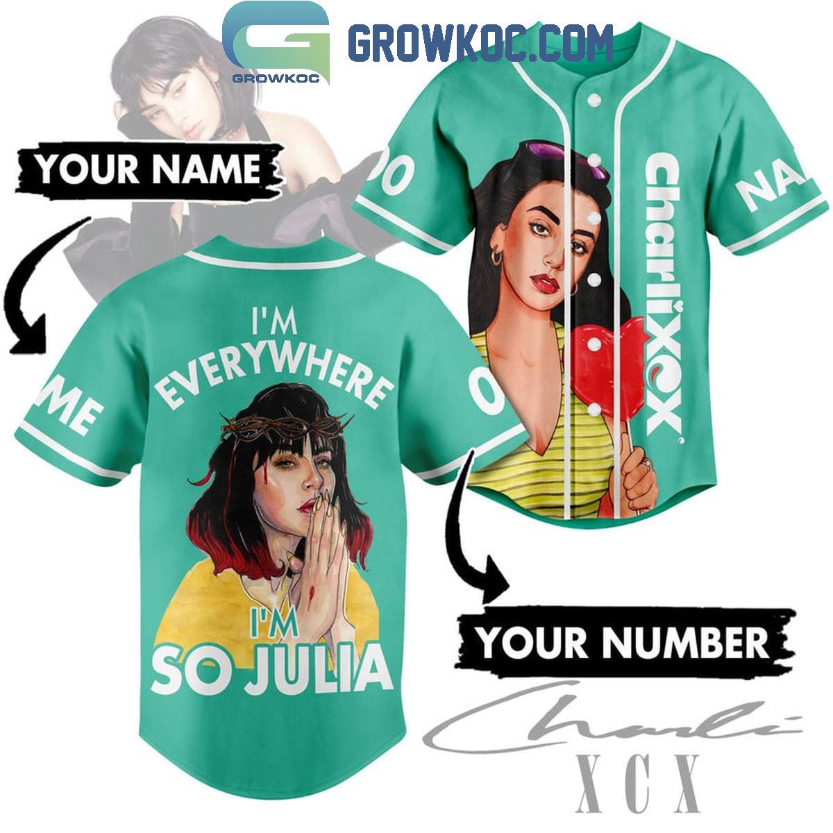 Charlie XCX I’m Everywhere I’m So Julia Personalized Baseball Jersey