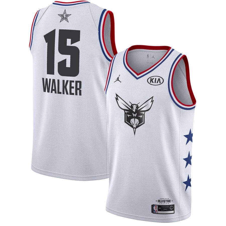 Charlotte Hornets #15 Kemba Walker 19 All-Star Hornets 15 White