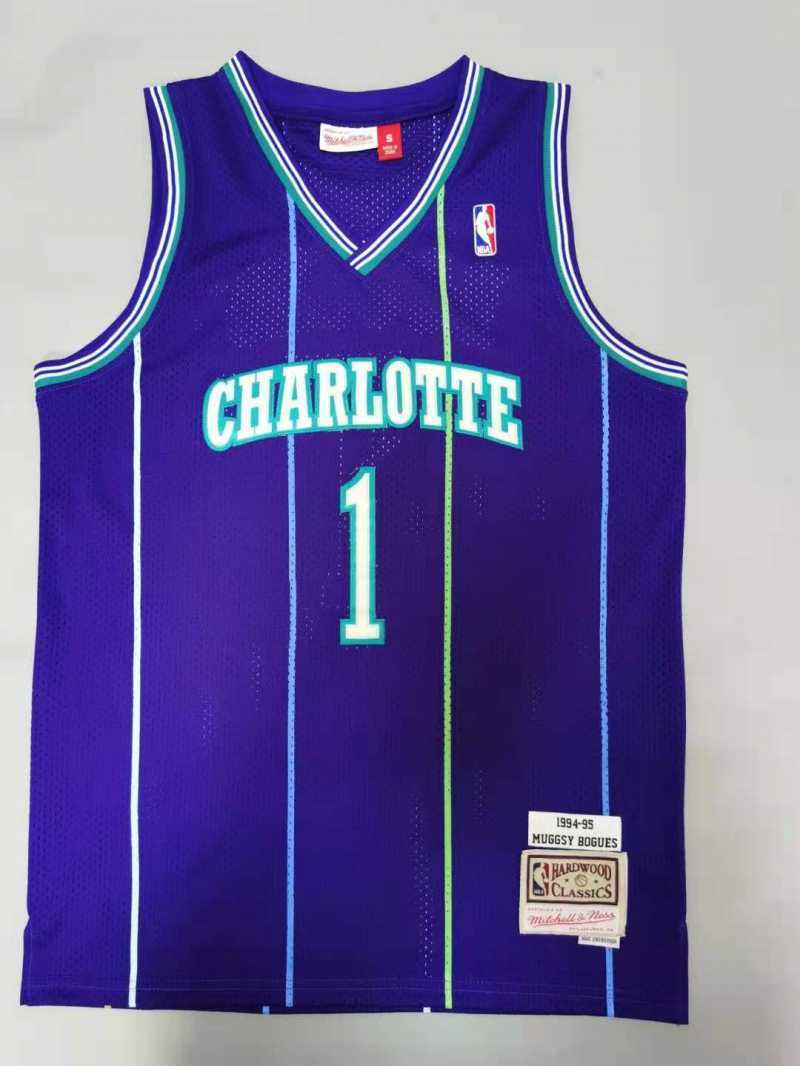 Charlotte Hornets #1 Bogues Hornets 1# Retro - Purple Style 2
