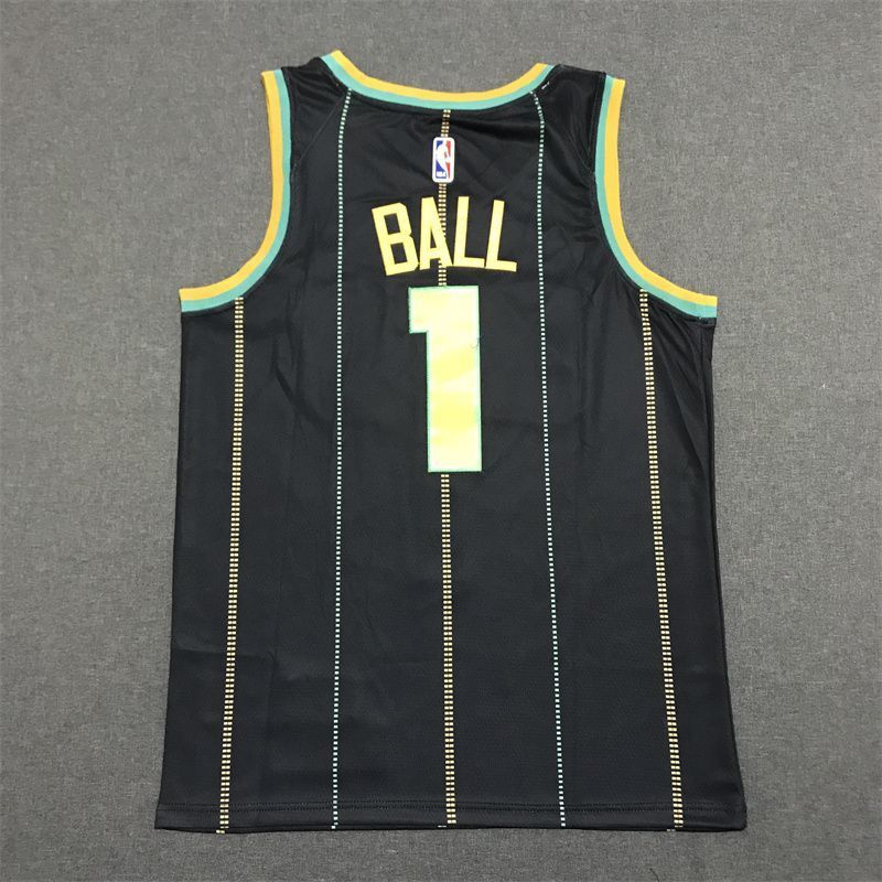 Charlotte Hornets #1 LaMelo Ball 22-23 Season Hornets 1 # · Black City Edition Jersey Style 1