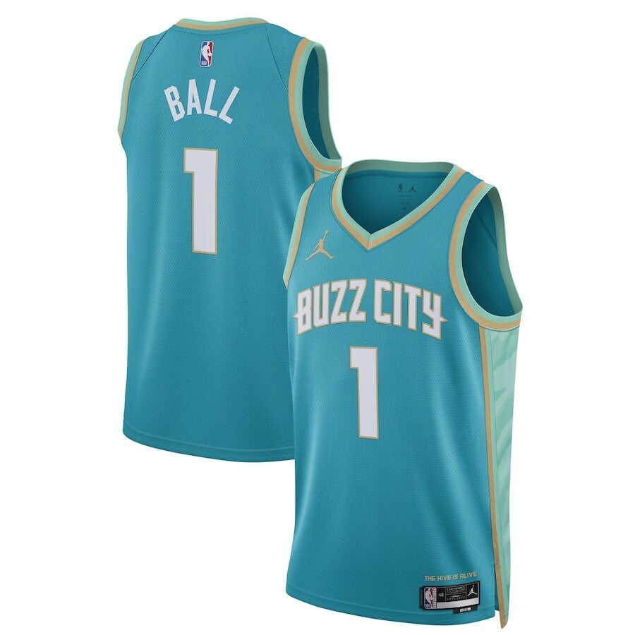 Charlotte Hornets #1 LaMelo Ball Brand Unisex 2023 24 Swingman Jersey - Teal - City Edition