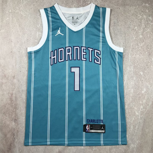 Charlotte Hornets #1 LaMelo Ball Hot Press Hornets 1 Light Blue s-xxl Style 2