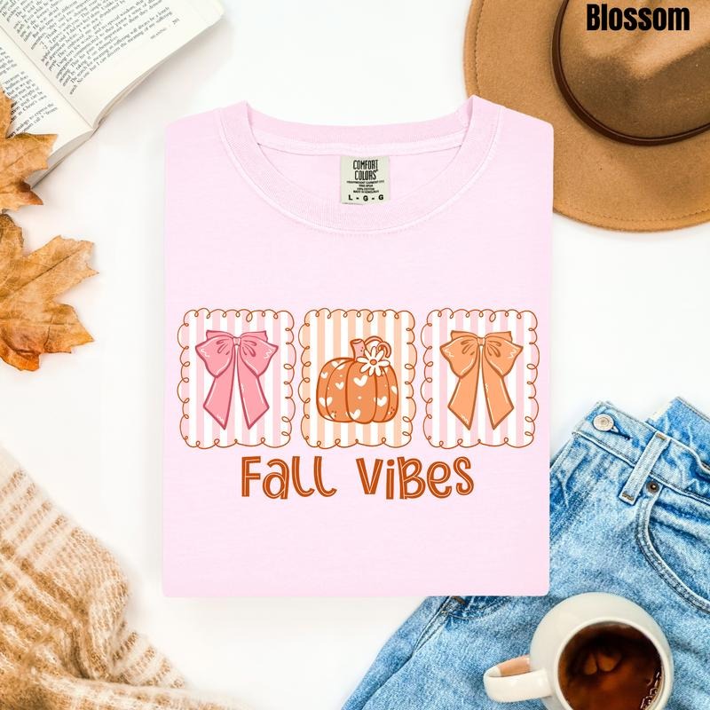 Charming Fall Vibes Comfort Colors T-Shirt 'NLB' Hoodie, Sweatshirt | WearSparks.com