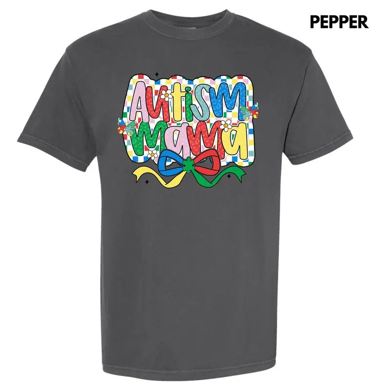 Checker Autism Mama Comfort Colors T-Shirt 'NLB' Hoodie, Sweatshirt | WearSparks.com