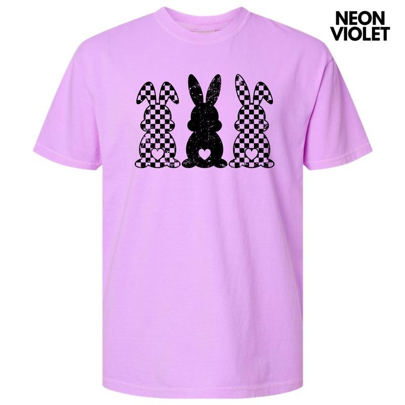 Checker Bunny Trio Comfort Colors T-Shirt 'NLB' Hoodie, Sweatshirt | WearSparks.com
