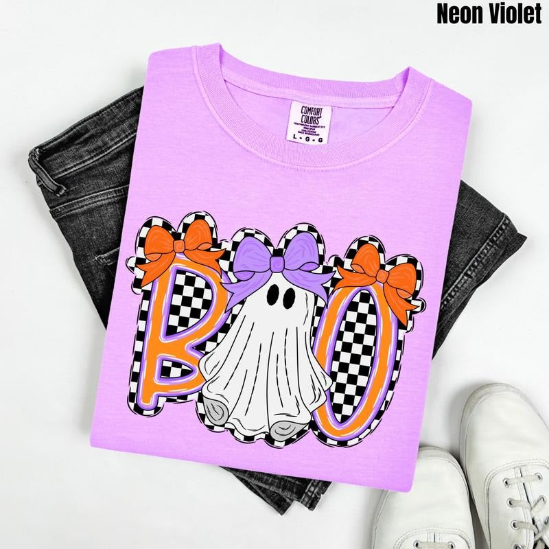 Checker Ghost BOO Comfort Colors T-Shirt 'NLB' Hoodie, Sweatshirt | WearSparks.com