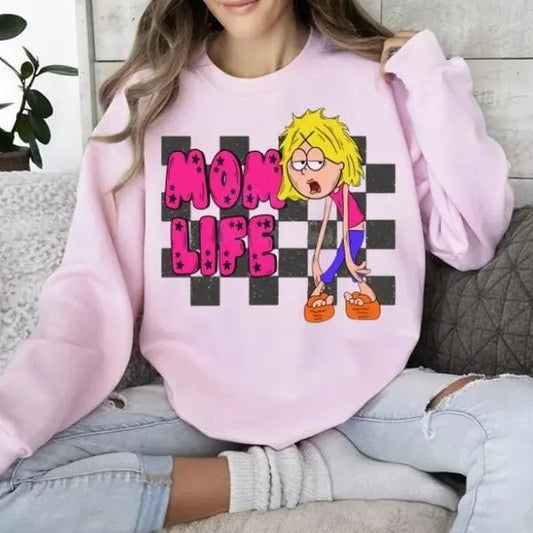 Checkered Mom Life sweatshirt Funny Exhausted Mother's Day Lizzie McGuire Tired Mom Gift T-Shirts, Hoodie | WearSparks.com