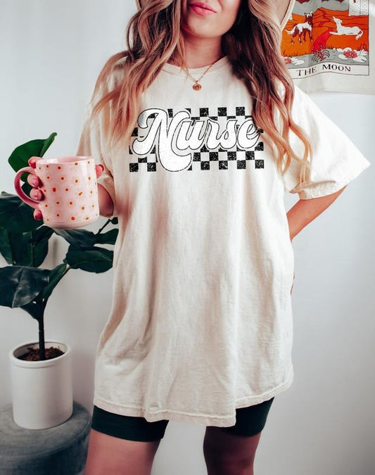 Checkered Nurse Shirt, Registered Nurse Shirt, Retro Nurse Shirt, Gift for Nurse, RN Shirt, New Nurse Graduation Gift...