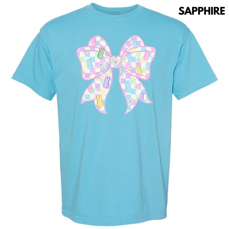 Checkered Peeps Bow Comfort Colors T-Shirt 'NLB' Hoodie, Sweatshirt | WearSparks.com