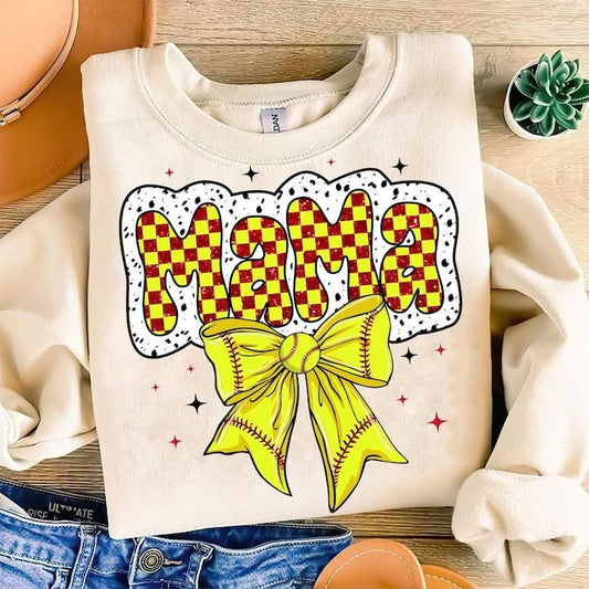 Checkered Softball Mama , Coquette Softball , Game Day , Softball Bow , Sports , Dalmatian Dots, Softball Team Spirit...