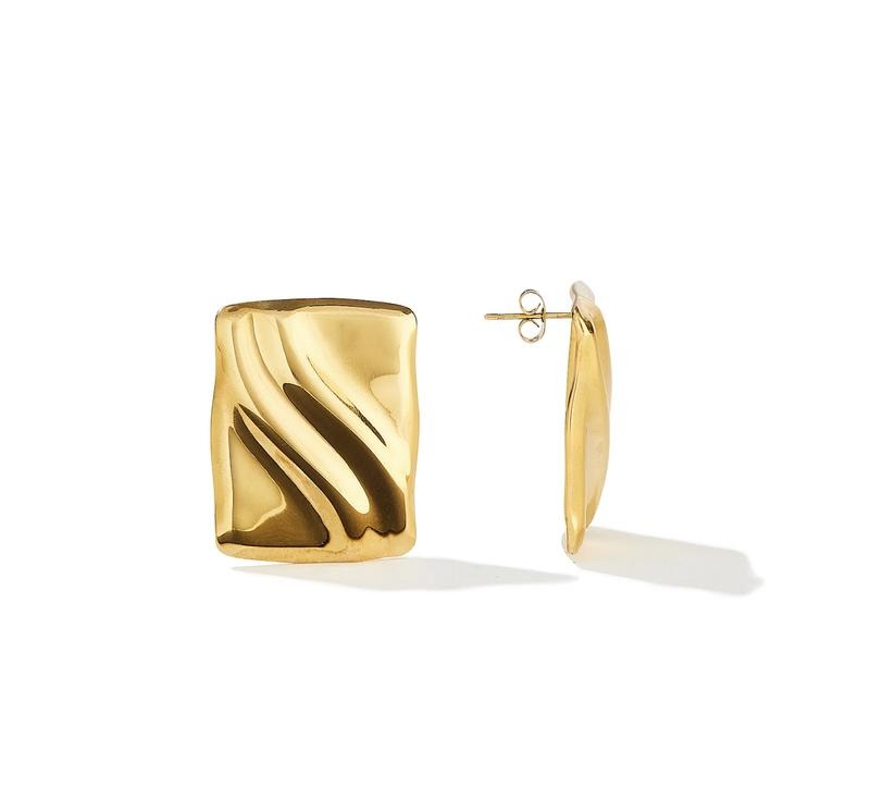Checkmate Grooved Rectangle Earrings - Gold-Tone Fashion Jewelry with Unique Grooved Design T-Shirts, Hoodie, Sweatshirt