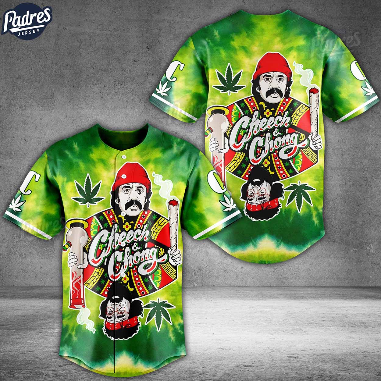 Cheech & Chong Weed Poker Card Baseball Jersey - Padres Jersey Oasis: Elevate Your Baseball Style Game... (Image 1)