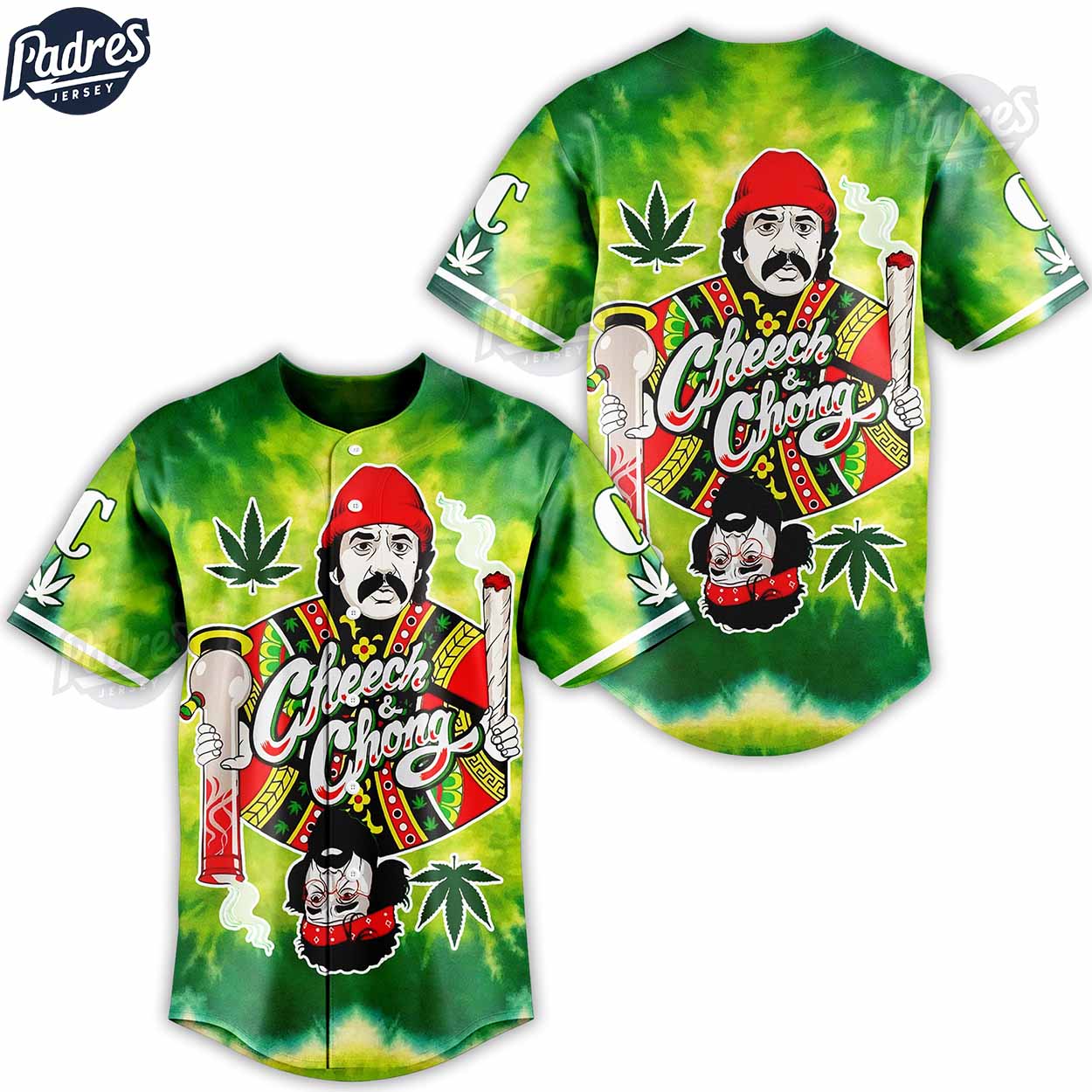 Cheech & Chong Weed Poker Card Baseball Jersey - Padres Jersey Oasis: Elevate Your Baseball Style Game... (Image 2)