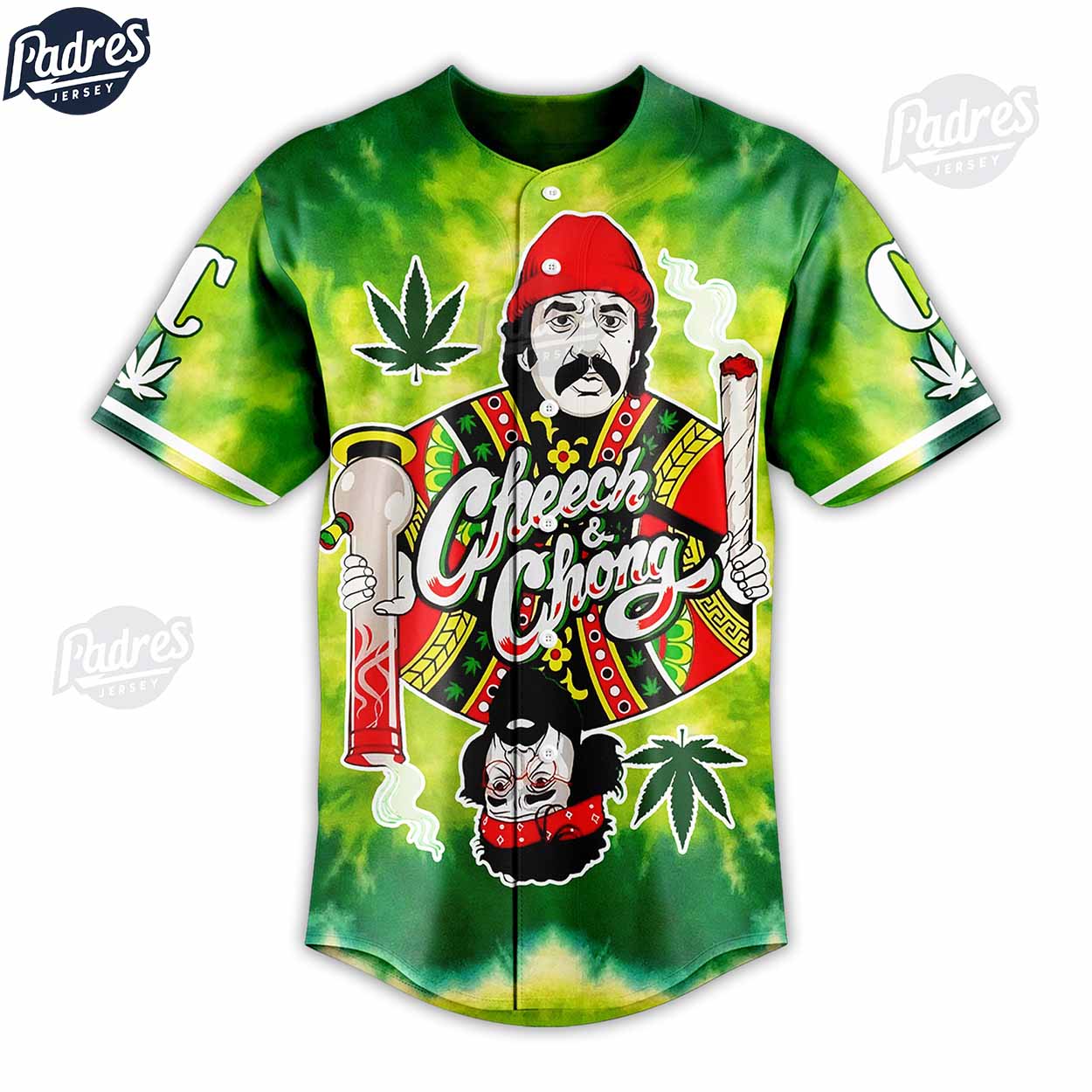 Cheech & Chong Weed Poker Card Baseball Jersey - Padres Jersey Oasis: Elevate Your Baseball Style Game... (Image 3)