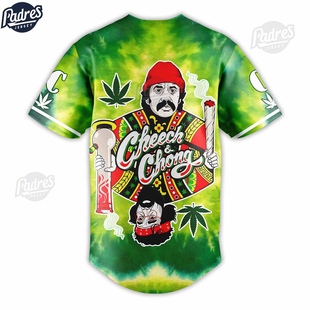 Cheech & Chong Weed Poker Card Baseball Jersey - Padres Jersey Oasis: Elevate Your Baseball Style Game... (Image 4)