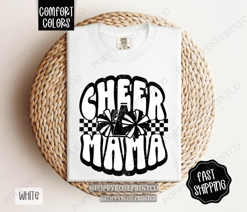 Cheer Mama Shirt Comfort Colors, Retro Gameday Tshirt, Womens Cheer Mama Tee, Womenswear Cheer Mom Oversized Tee Hoodie,...