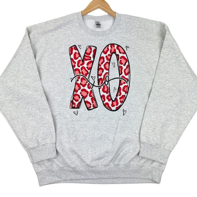 Cheetah XOXOXO Gildan Sweatshirt -- ASH GREY T-Shirts, Hoodie | WearSparks.com
