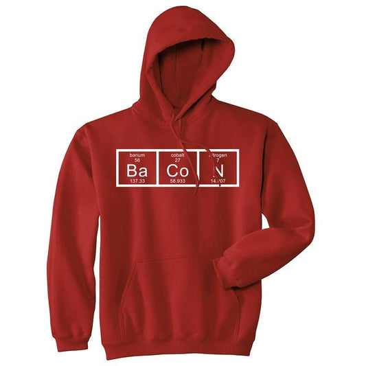 Chemistry of Bacon Hoodie Nerdy Periodic Element Breakfast Funny Sweatshirt Funny Hoodies Food Hoodie Funny Science...
