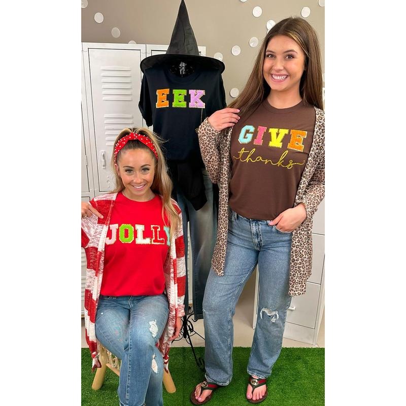 Chenille Holiday Trio Tees