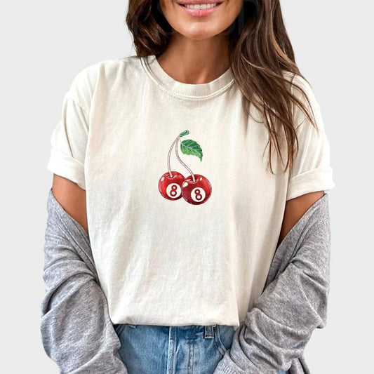 Cherry 8 Ball Shirt, Retro Billiard Lovers Oversized Shirt, Vintage Cherry 90s Graphic Printed Tee, Cherry T-Shirts,...