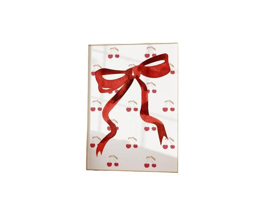 Cherry Fruit Pattern, Coastal Cowgirl, Pastel Wall Art, Maximalist Art, Bow And Ribbon Wall Art, Ma Cherie, Cherry...