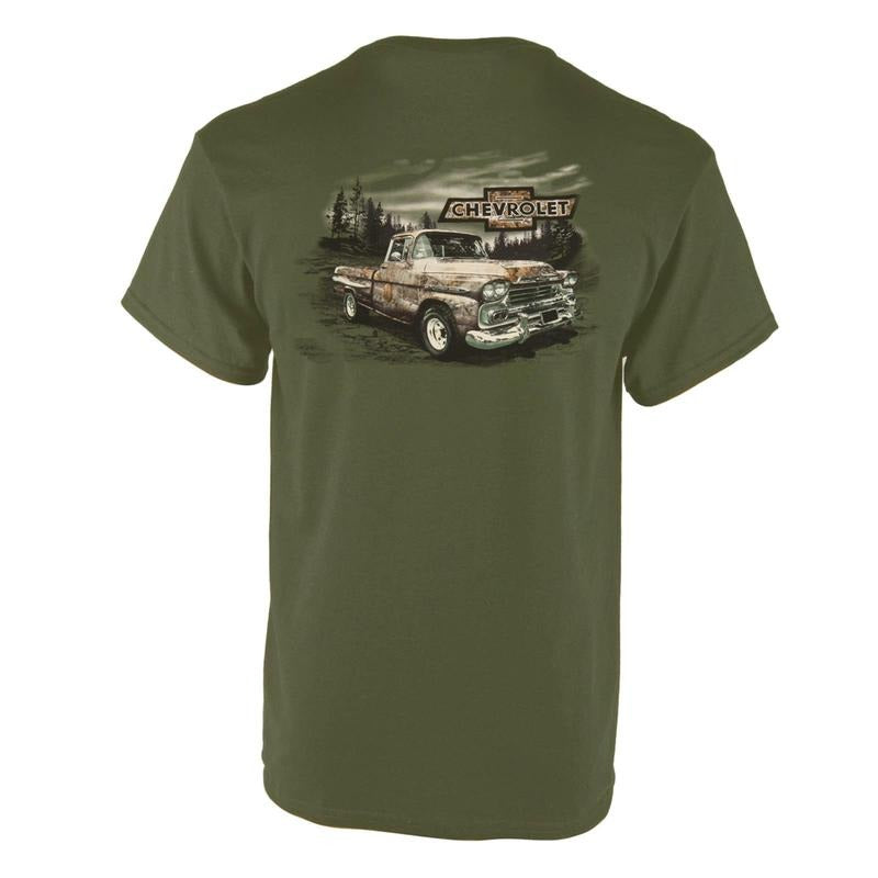 Chevrolet Camo Truck T-Shirt - Vintage Hot Rod Muscle Car Graphic Tee  for Car Enthusiasts Men's Cotton Tee - Old School...