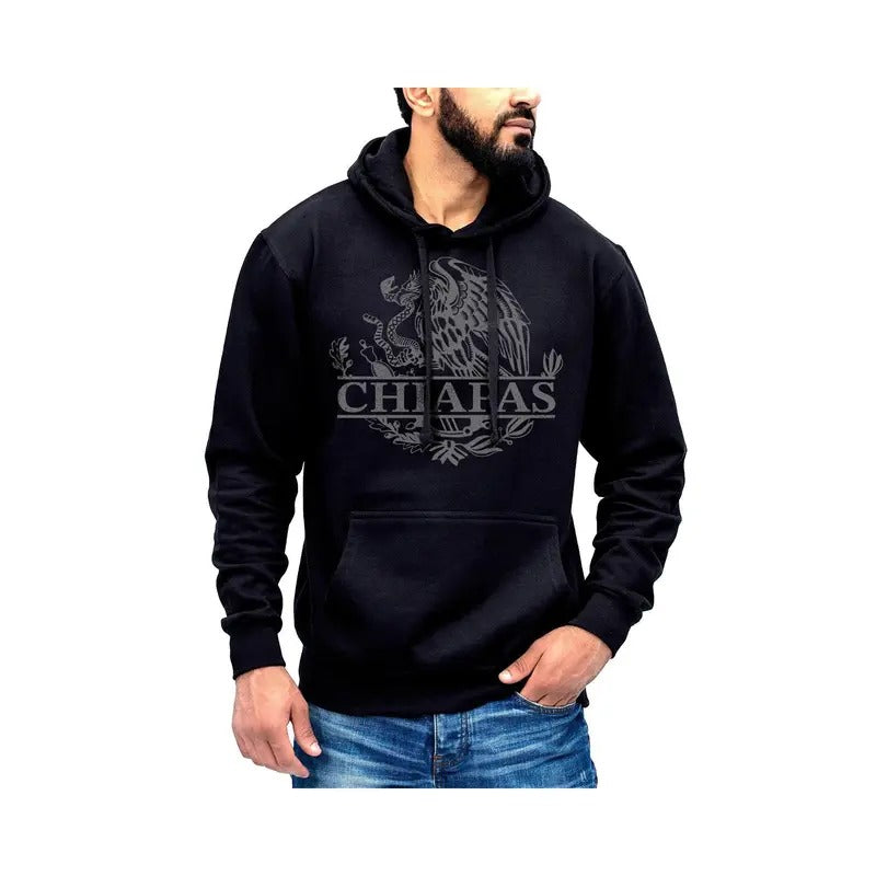 Chiapas Mexico Eagle Emblem Hoodie Sweatshirt Cotton Fabric T-Shirts | WearSparks.com