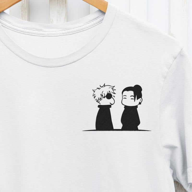 Chibi Gojo Geto Graphic T-Shirt Ju Jutsu Kaisen Minimal Anime Manga Inspired Mens Womens Unisex Clothing Satoru Suguru...