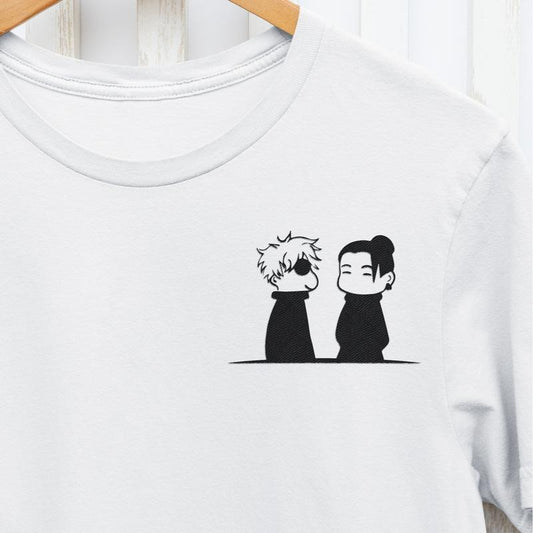 Chibi Gojo Geto Graphic T-Shirt Ju Jutsu Kaisen Minimal Anime Manga Inspired Mens Womens Unisex Clothing Satoru Suguru...