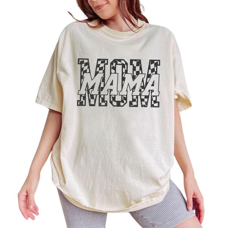 ChicCotton Checkered Mom Comfort Colors Shirt, 90s Mama T-shirt, Motherhood Graphic Tee, Mom Life Clothing, Gift For...