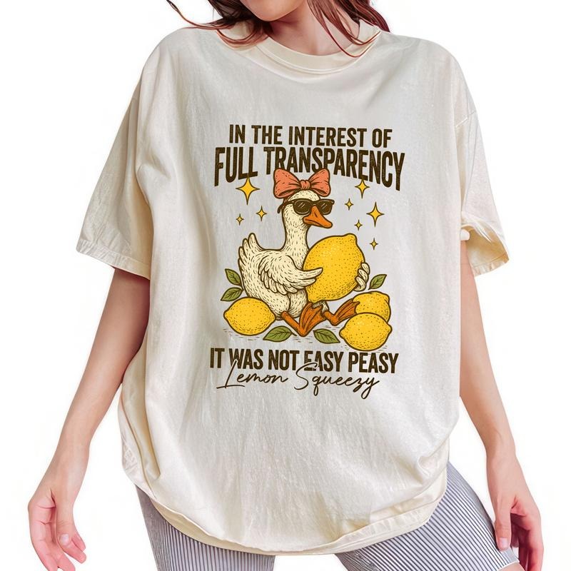 ChicCotton It Was Not Easy Peasy Lemon Squeezy Comfort Colors Shirt, Funny Sarcastic Goose T-shirt, Lemon Humor Summer...