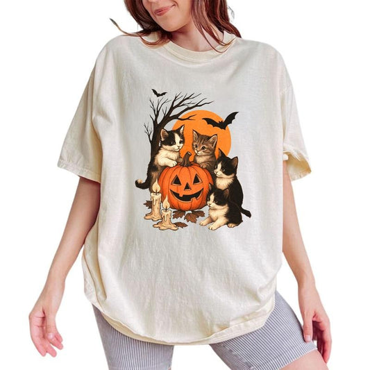 ChicCotton Vintage 90s Cat Halloween Comfort Colors Shirt, Retro Halloween T-shirt, Spooky Season Graphic Tee, Vintage...