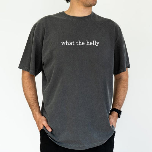 ChicCotton What The Helly Comfort Colors Graphic Tee, Funny Meme T-shirt For Men, Funny Sarcastic Shirt, Adult Humor Men...