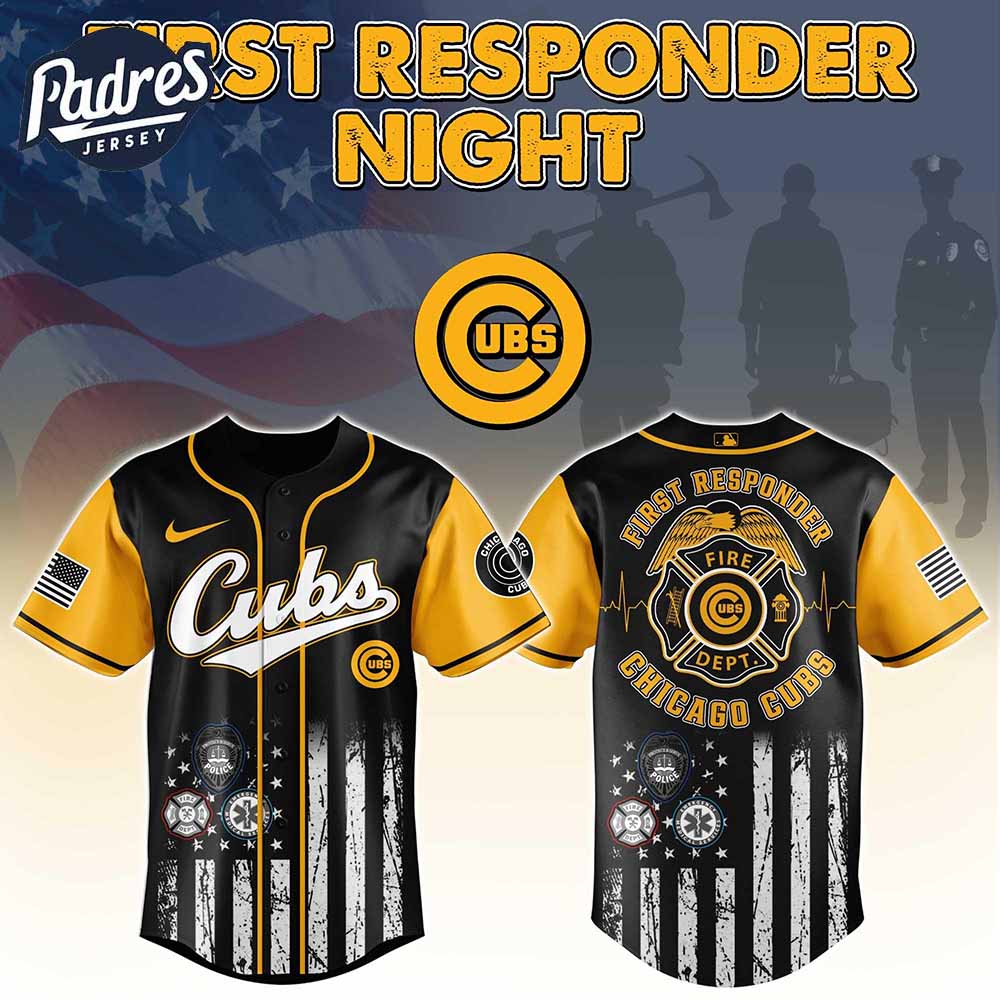 Chicago Cubs MLB x First Responders Baseball Jersey - Padres Jersey Oasis: Elevate Your Baseball Style Game... (Image 2)