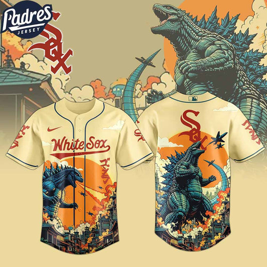 Chicago White Sox MLB Godzilla 2025 Baseball Jersey - Padres Jersey Oasis: Elevate Your Baseball Style Game T-Shirts,...