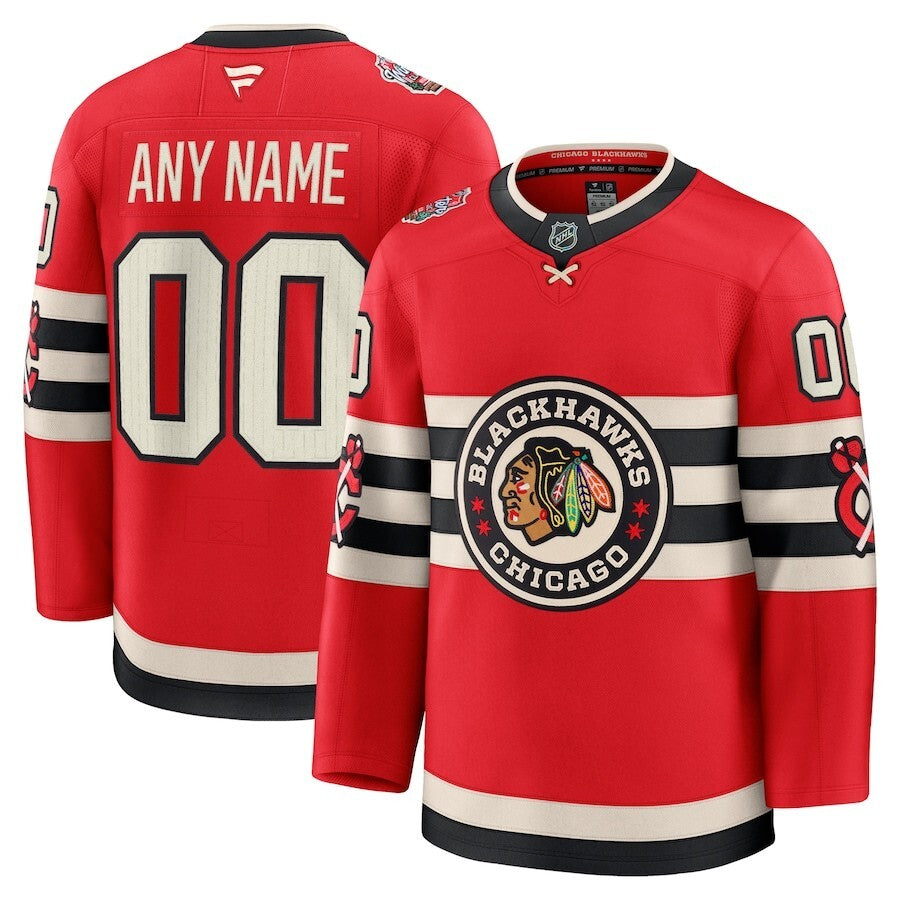 Chicago Blackhawks 2025 NHL Winter Classic Premium Custom Jersey - Red