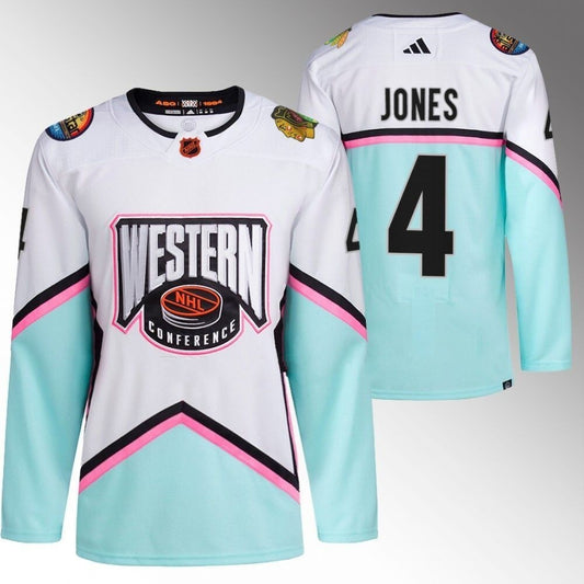 Chicago Blackhawks #4 Seth Jones White 2023 NHL All-Star Western Conference Authentic Jersey