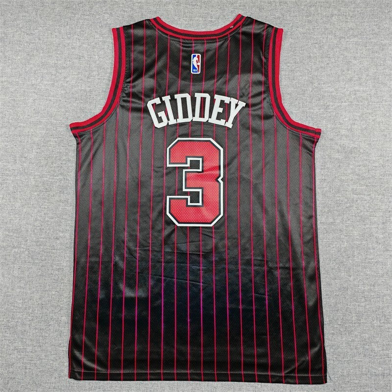 Chicago Bulls #3 Josh Giddey 26 Bulls 3 Black Style 5
