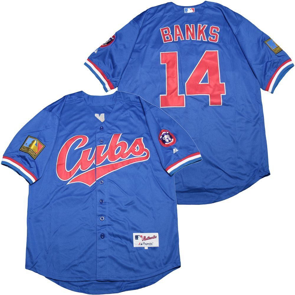 Chicago Cubs #14 Ernie Banks Cubs 14 Blue 1994 Inverted