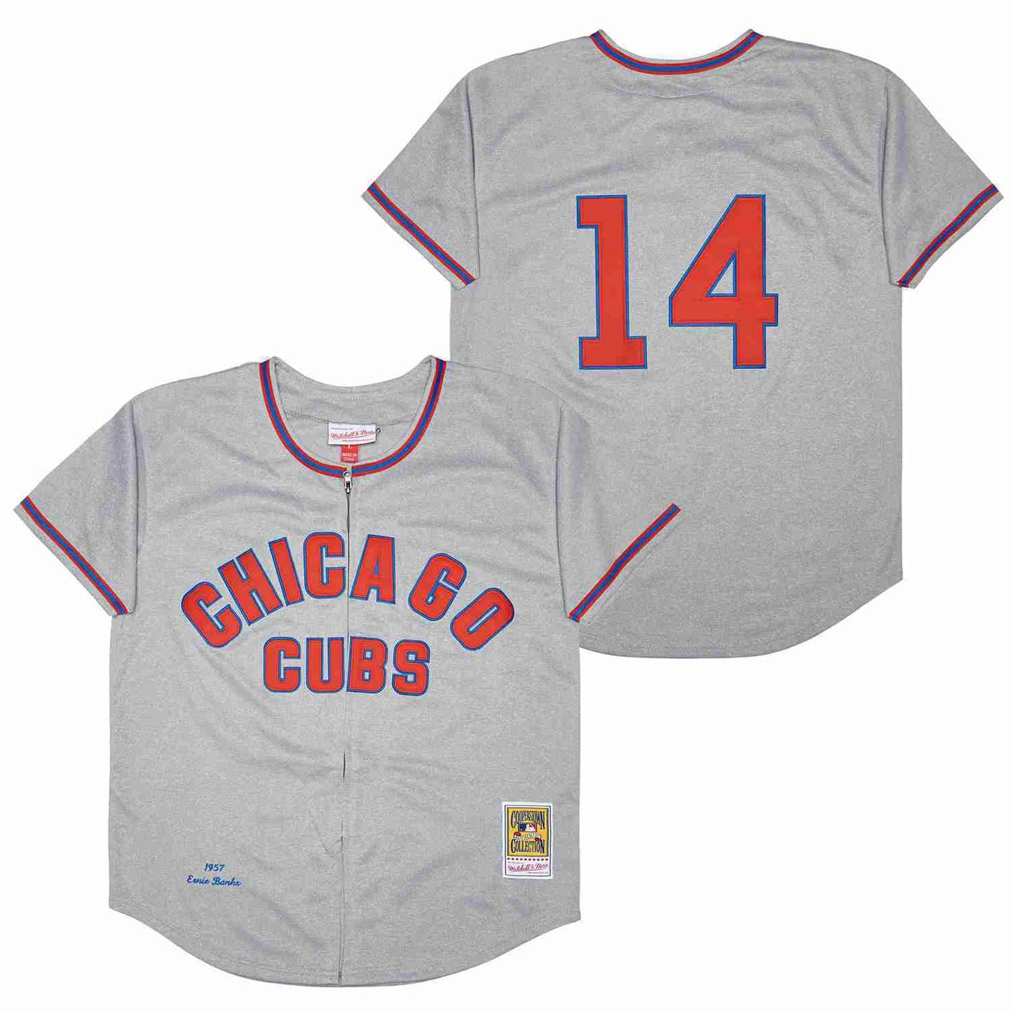 Chicago Cubs #14 Ernie Banks Cubs 14# Hemp Gray 1957 Retro