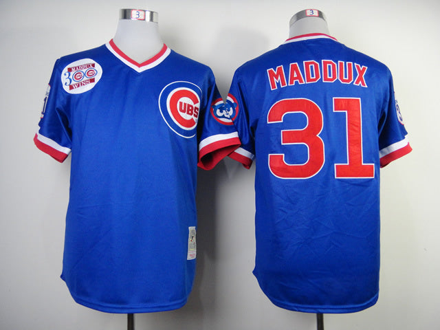 Chicago Cubs #31 Greg Maddux Cubs 31 Blue Retro 3 Logo