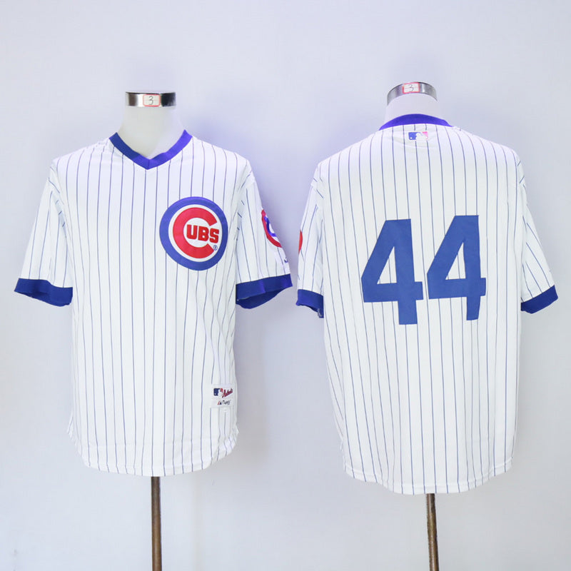 Chicago Cubs #44 Anthony Rizzo Cubs 44 White Blue 1988 Retro Pullover