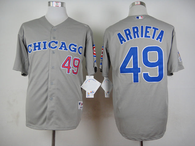 Chicago Cubs #49 Jake Arrieta Cubs 49 Gray 1990 Inverted 1