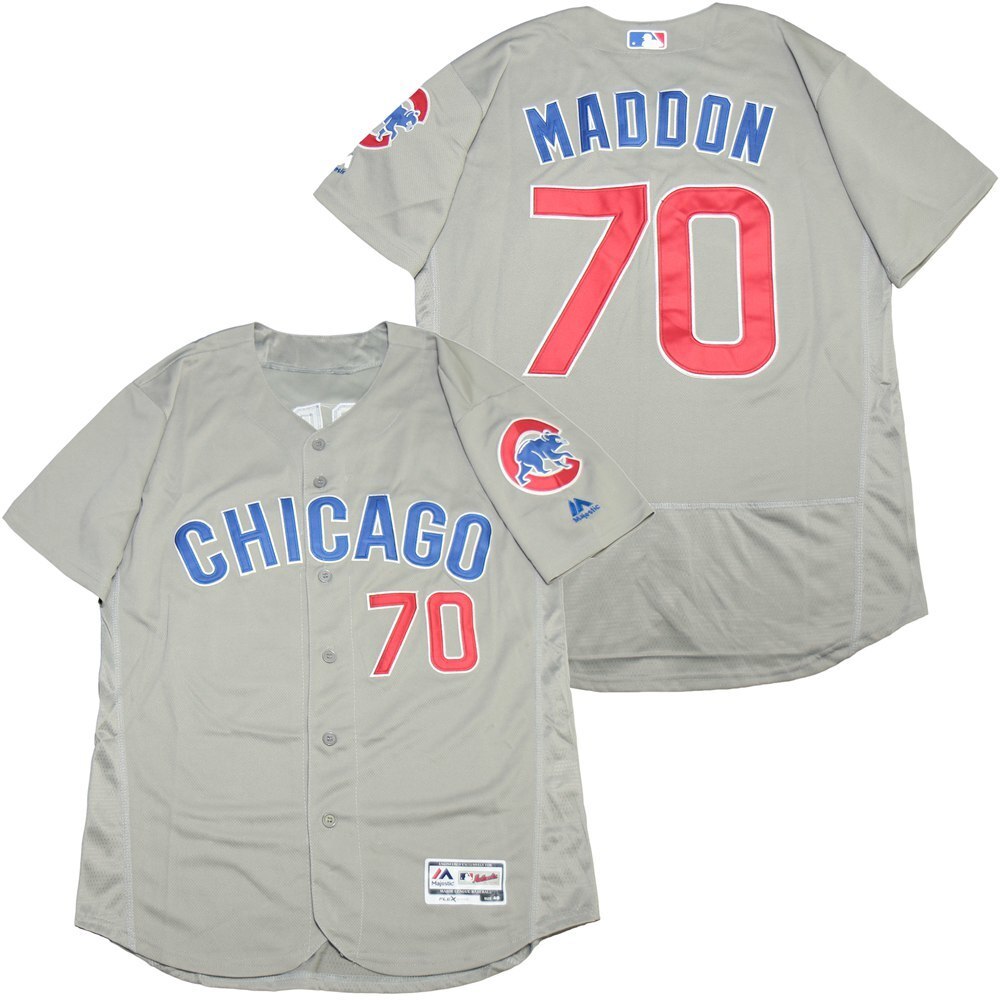 Chicago Cubs #70 Joe Maddon Cubs 70 Gray Elite