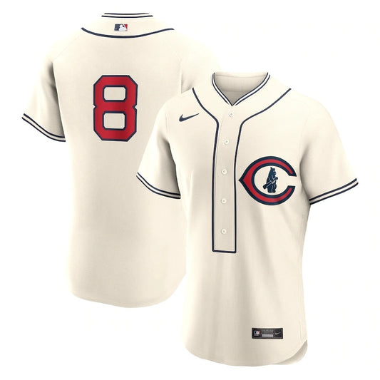 Chicago Cubs #8 Ian Happ 2022 Field of Dreams Authentic Player Jersey - Cream