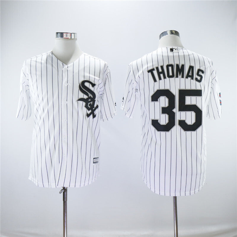 Chicago White Sox #35 Frank Thomas White Sox 35 White Fan With 2005 Logo