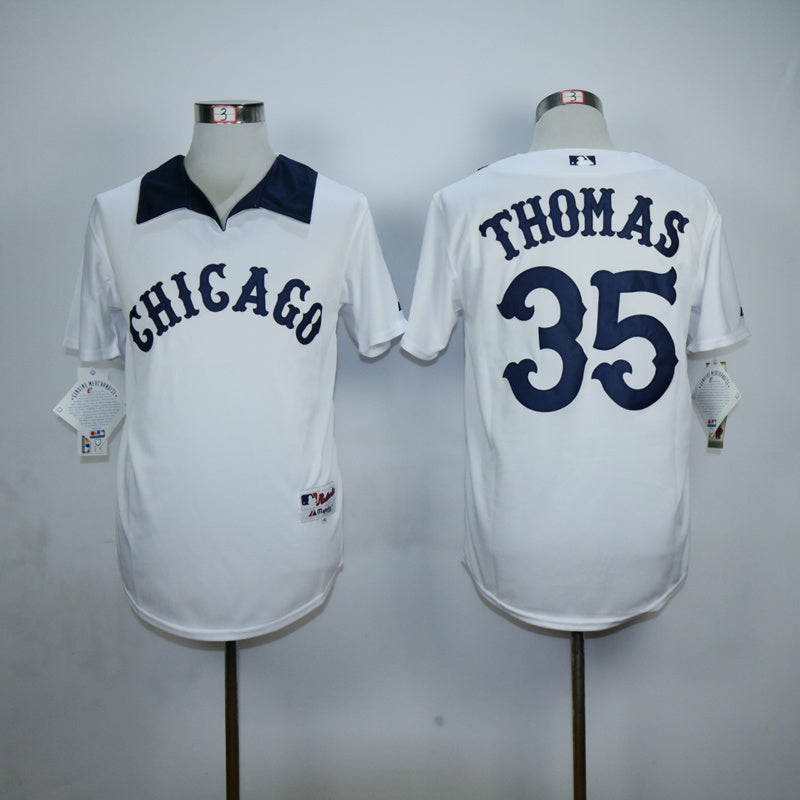 Chicago White Sox #35 Frank Thomas White Sox 35 White Inverted Style 1
